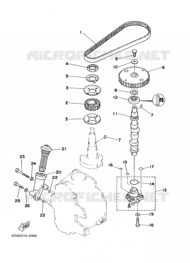 POMPE A HUILE Yamaha OUTBOARD ENGINES 8hp (5.9kW) 1999 F8  F8BM