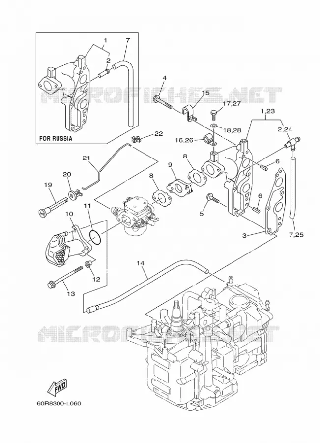 ADMISSION Yamaha OUTBOARD ENGINES 8hp (5.9kW) 2012 F8  F8CMHS