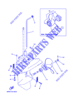 BOITIER D'HELICE ET TRANSMISSION 2 pour Yamaha F8C Manual Starter, Tiller Handle, Manual Tilt, Shaft 15