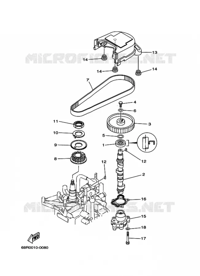 POMPE A HUILE Yamaha OUTBOARD ENGINES 8hp (5.9kW) 2001 F8  F8C