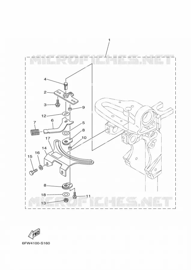 PIECES DE DIRECTION Yamaha OUTBOARD ENGINES 8hp (5.9kW) 2019 F8  F8FMHL