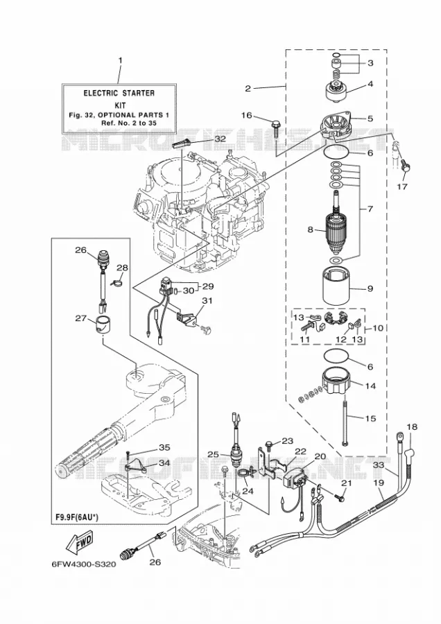 PIÈCES OPTIONNELLES 1 Yamaha OUTBOARD ENGINES 8hp (5.9kW) 2018 F8  F8FMHL