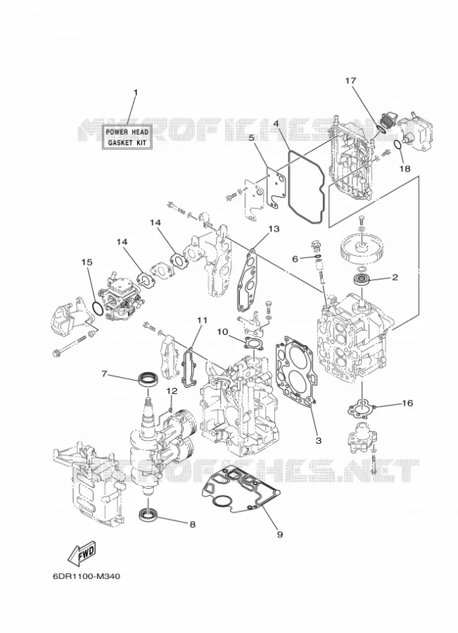 KIT DE REPARATION 1 Yamaha OUTBOARD ENGINES 8hp (5.9kW) 2017 F8  F8FMHL