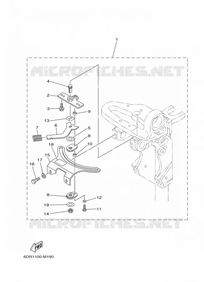 PIECES DE DIRECTION Yamaha OUTBOARD ENGINES 8hp (5.9kW) 2015 F8  F8FMHS