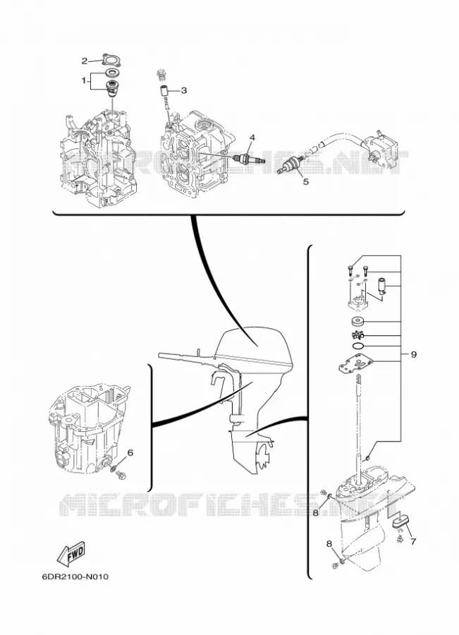 PIECES D'ENTRETIEN Yamaha OUTBOARD ENGINES 8hp (5.9kW) 2015 F8  F8FMHS