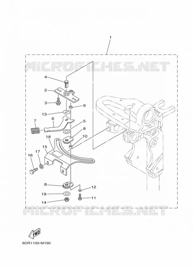 PIECES DE DIRECTION Yamaha OUTBOARD ENGINES 8hp (5.9kW) 2015 F8  F8FMHL