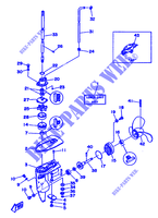 BOITIER D'HELICE ET TRANSMISSION pour Yamaha 2B 2 Stroke, Manual Starter, Tiller Handle, Manual Tilt de 1994
