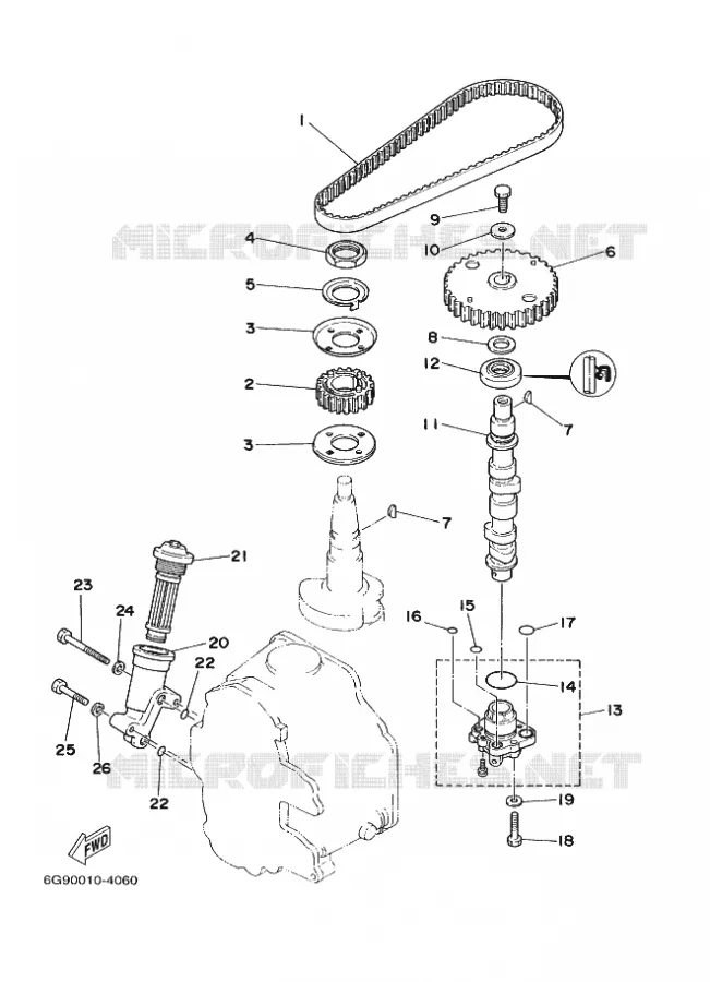 POMPE A HUILE Yamaha OUTBOARD ENGINES 9.9hp (7.3kW) 1999 F9.9  F9.9B