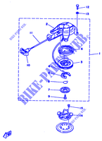 DEMARREUR pour Yamaha 2B Manual Starter, Tiller Handle, Manual Tilt de 1993