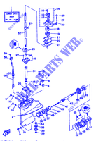 CARTER INFERIEUR ET TRANSMISSION 1 pour Yamaha F9.9B 4 Stroke de 1992