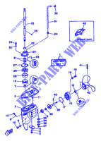BOITIER D'HELICE ET TRANSMISSION 1 pour Yamaha 2B Manual Starter, Tiller Handle, Manual Tilt de 1990