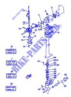 KIT DE REPARATION  pour Yamaha 2B Manual Starter, Tiller Handle, Manual Tilt de 1990