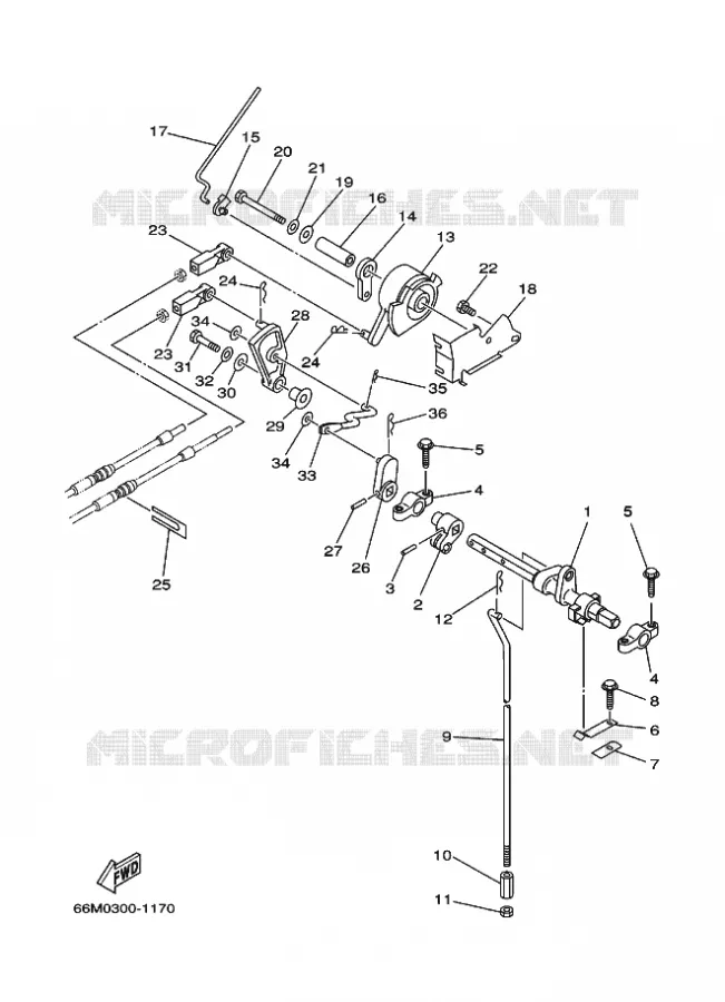 COMMANDE D'ACCELERATEUR Yamaha OUTBOARD ENGINES 9.9hp (7.3kW) 2006 F9.9  F9.9CEL