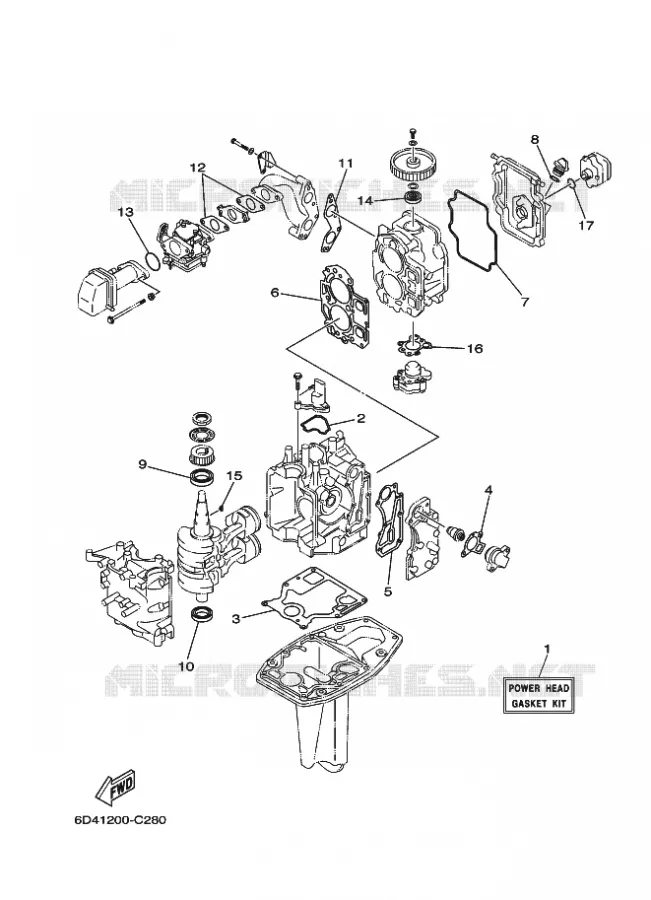 KIT DE REPARATION 1 Yamaha OUTBOARD ENGINES 9.9hp (7.3kW) 2006 F9.9  F9.9MLH2
