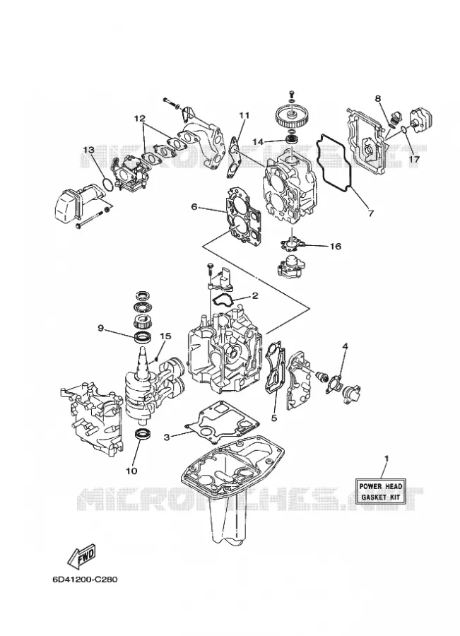 KIT DE REPARATION 1 Yamaha OUTBOARD ENGINES 9.9hp (7.3kW) 2006 F9.9  F9.9ELR2