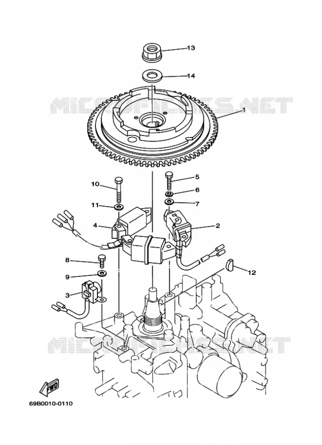 GENERATEUR Yamaha OUTBOARD ENGINES 9.9hp (7.3kW) 2006 F9.9  F9.9CMHS