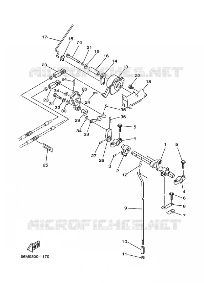 COMMANDE D'ACCELERATEUR Yamaha OUTBOARD ENGINES 9.9hp (7.3kW) 2006 F9.9  F9.9CEL