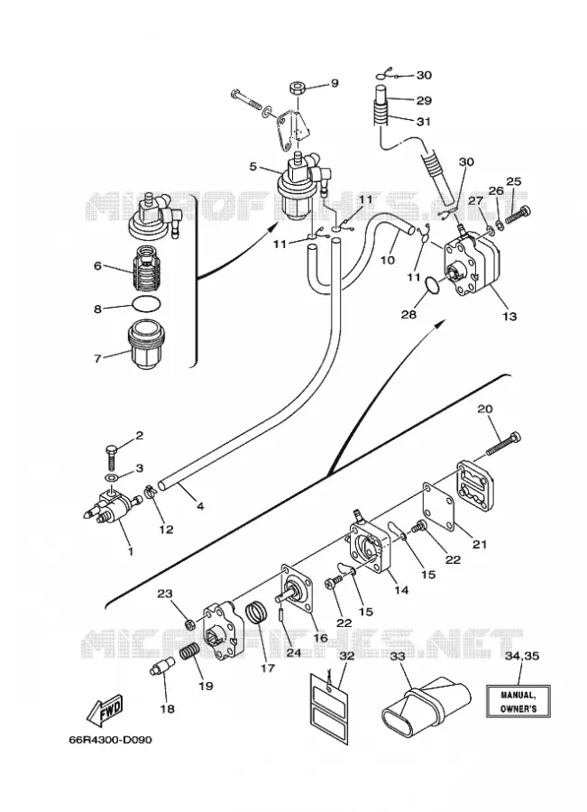 RESERVOIR A ESSENCE Yamaha OUTBOARD ENGINES 9.9hp (7.3kW) 2006 F9.9  F9.9CEL