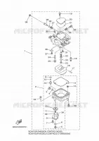 CARBURATEUR pour Yamaha F9.9C Manual Starter, Tiller Handle, Manual Tilt, Shaft 15