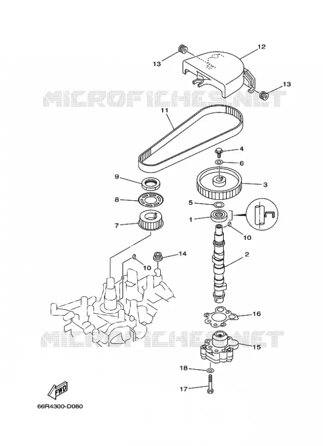 POMPE A HUILE Yamaha OUTBOARD ENGINES 9.9hp (7.3kW) 2005 F9.9  F9.9CMHS