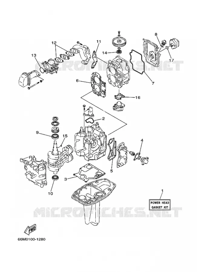 KIT DE REPARATION 1 Yamaha OUTBOARD ENGINES 9.9hp (7.3kW) 2003 F9.9  F9.9CMHL