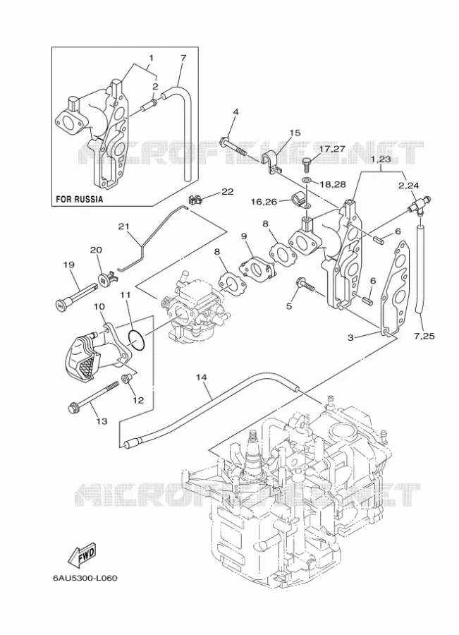 ADMISSION Yamaha OUTBOARD ENGINES 9.9hp (7.3kW) 2012 F9.9  F9.9FMHL