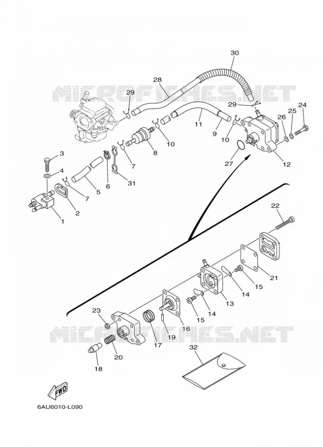 RESERVOIR A ESSENCE Yamaha OUTBOARD ENGINES 9.9hp (7.3kW) 2012 F9.9  F9.9FMHL