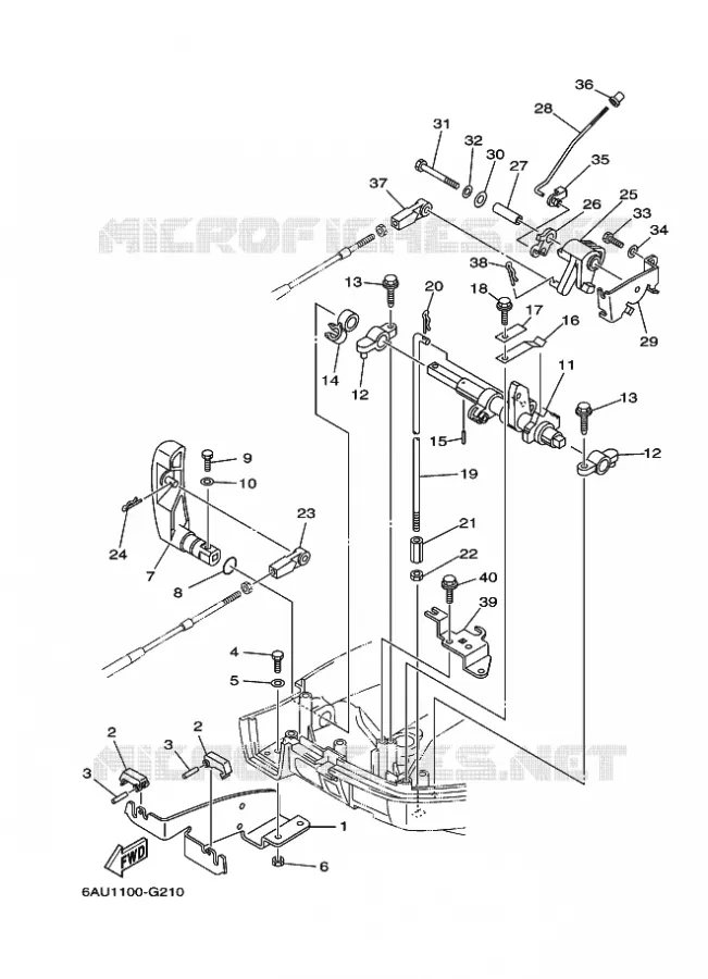 COMMANDE D'ACCELERATEUR 2 Yamaha OUTBOARD ENGINES 9.9hp (7.3kW) 2009 F9.9  F9.9FES