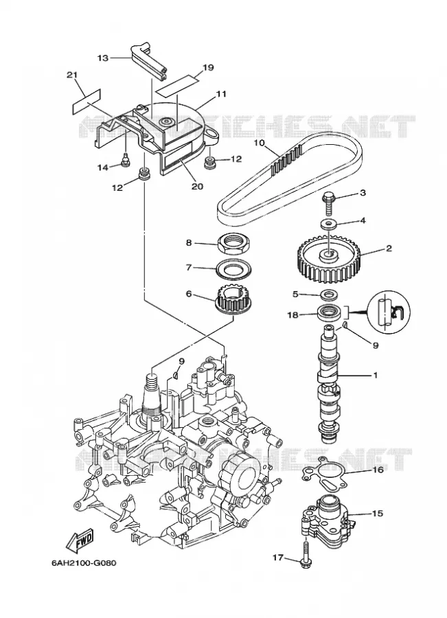 POMPE A HUILE Yamaha OUTBOARD ENGINES 9.9hp (7.3kW) 2019 F9.9  F9.9HE1S