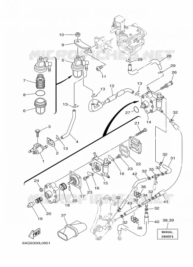 RESERVOIR A ESSENCE Yamaha OUTBOARD ENGINES 9.9hp (7.3kW) 2012 F9.9  F9.9HMHL