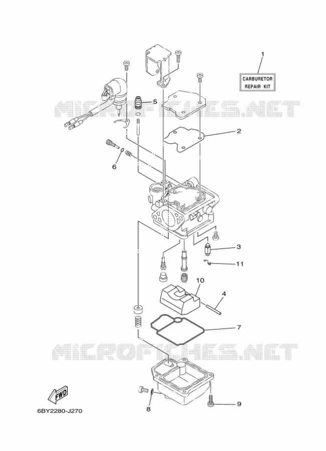 KIT DE REPARATION 2 Yamaha OUTBOARD ENGINES 9.9hp (7.3kW) 2012 F9.9  F9.9HMHL