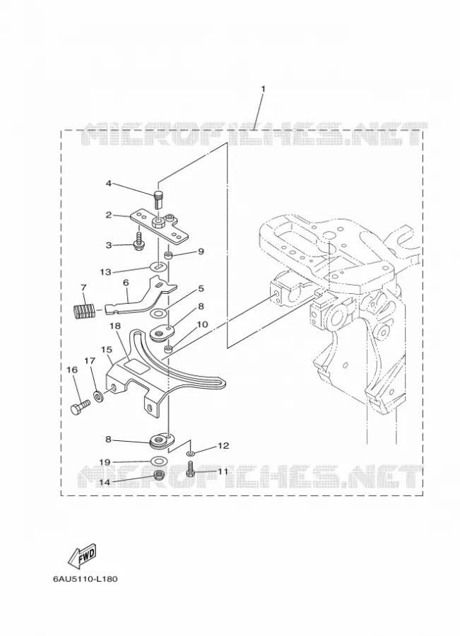 PIECES DE DIRECTION Yamaha OUTBOARD ENGINES 9.9hp (7.3kW) 2012 F9.9  F9.9HMHS
