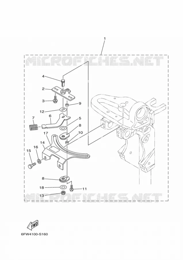 PIECES DE DIRECTION Yamaha OUTBOARD ENGINES 9.9hp (7.3kW) 2018 F9.9  F9.9JMHS
