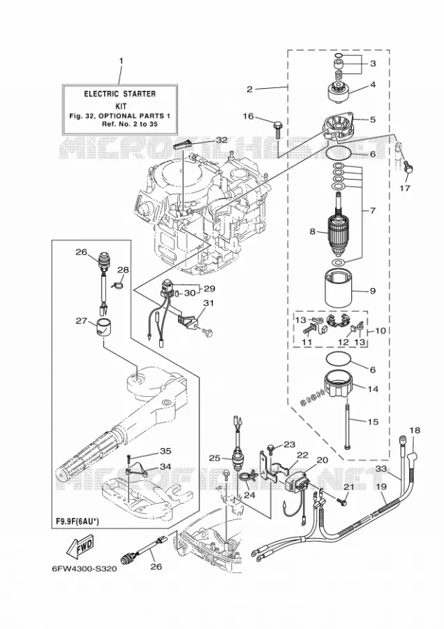 PIÈCES OPTIONNELLES 1 Yamaha OUTBOARD ENGINES 9.9hp (7.3kW) 2018 F9.9  F9.9JMHS