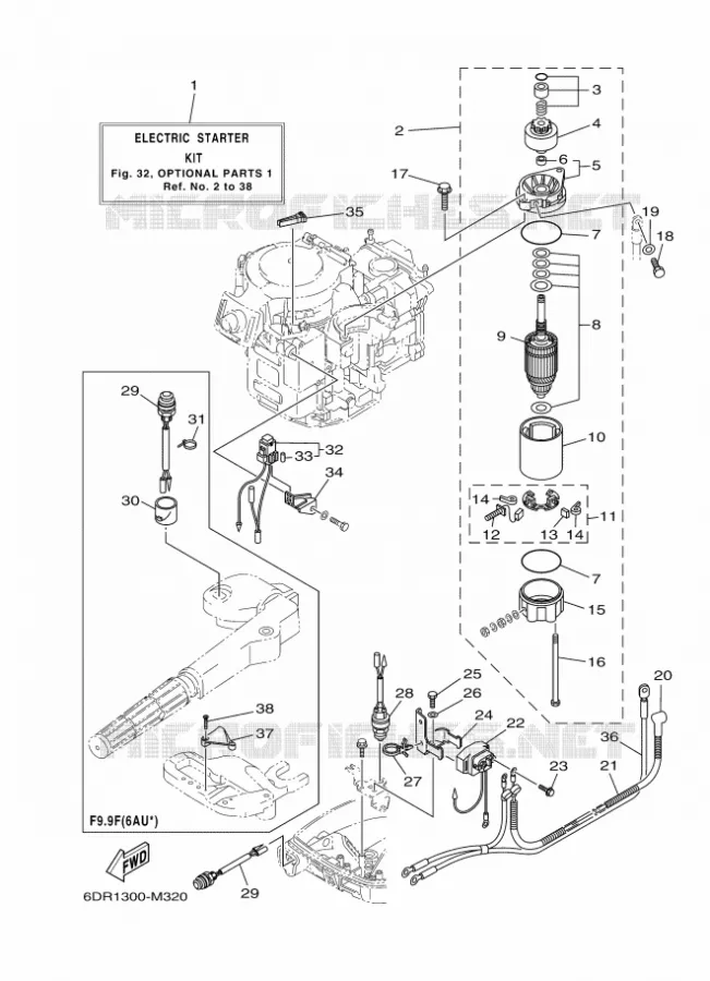 PIÈCES OPTIONNELLES 1 Yamaha OUTBOARD ENGINES 9.9hp (7.3kW) 2016 F9.9  F9.9JMHL