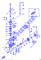 BOITIER D'HELICE ET TRANSMISSION pour Yamaha 2B Manual Starter, Tiller Handle, Manual Tilt de 1986