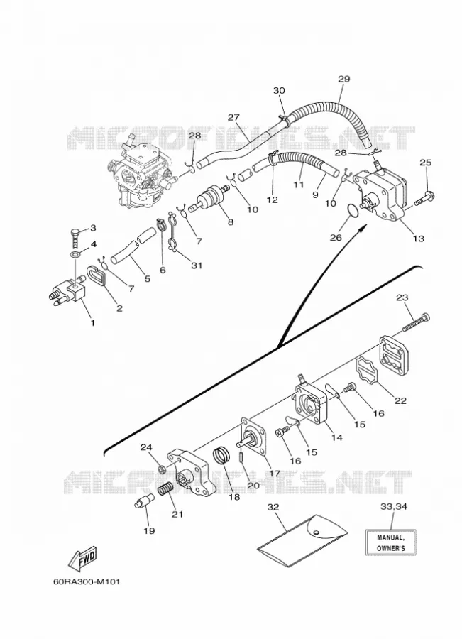 RESERVOIR A ESSENCE Yamaha OUTBOARD ENGINES 8hp (5.9kW) 2013 FT8  FT8DMHX