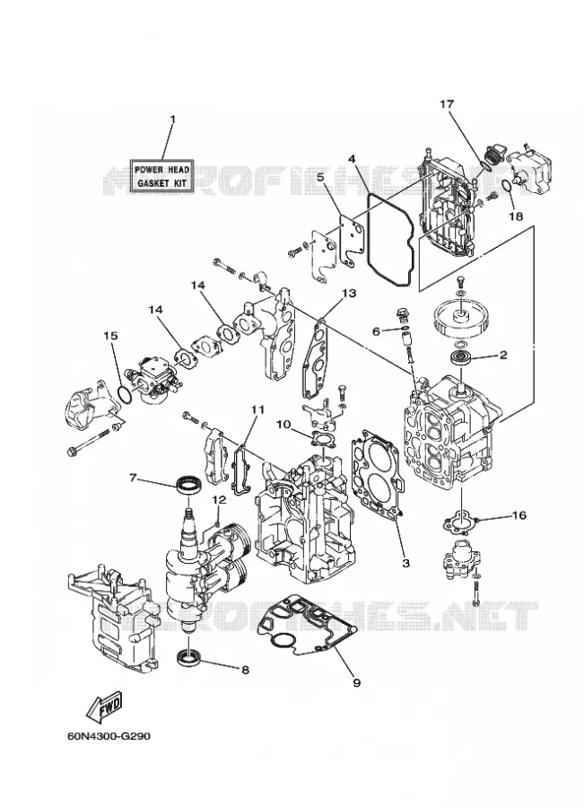 KIT DE REPARATION 1 Yamaha OUTBOARD ENGINES 8hp (5.9kW) 2013 FT8  FT8DEX