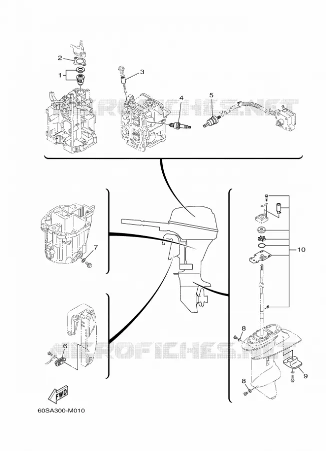 PIECES D'ENTRETIEN Yamaha OUTBOARD ENGINES 8hp (5.9kW) 2013 FT8  FT8DEX