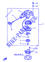 DEMARREUR pour Yamaha 2B Manual Starter, Tiller Handle, Manual Tilt de 1985
