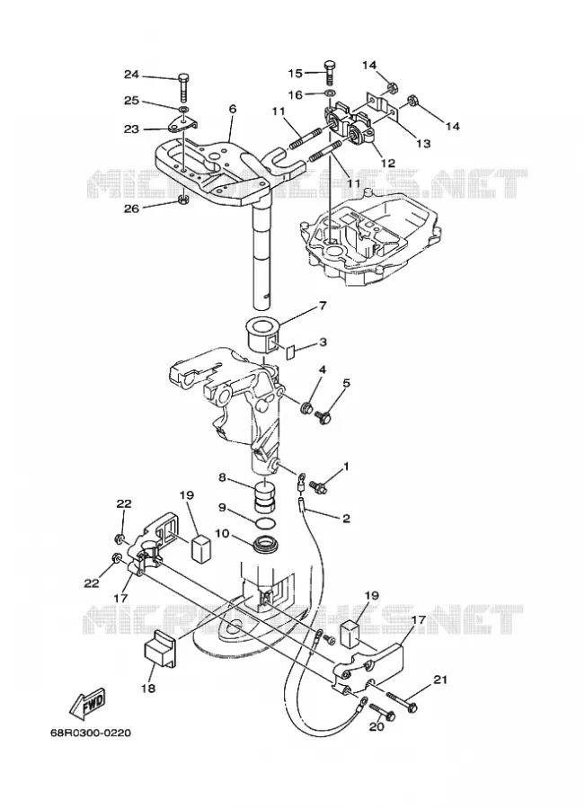 SUPPORT 3 Yamaha OUTBOARD ENGINES 8hp (5.9kW) 2003 FT8  FT8DMHL