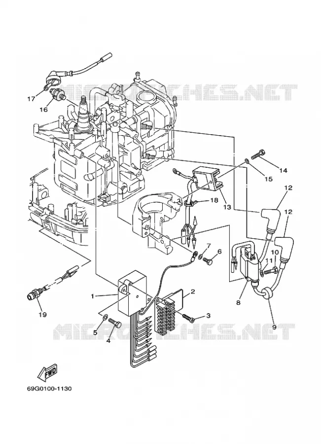 ELECTRIQUE 1 Yamaha OUTBOARD ENGINES 8hp (5.9kW) 2003 FT8  FT8DEX