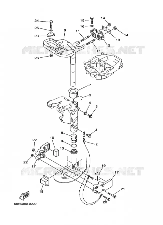 SUPPORT 3 Yamaha OUTBOARD ENGINES 8hp (5.9kW) 2003 FT8  FT8DEPL