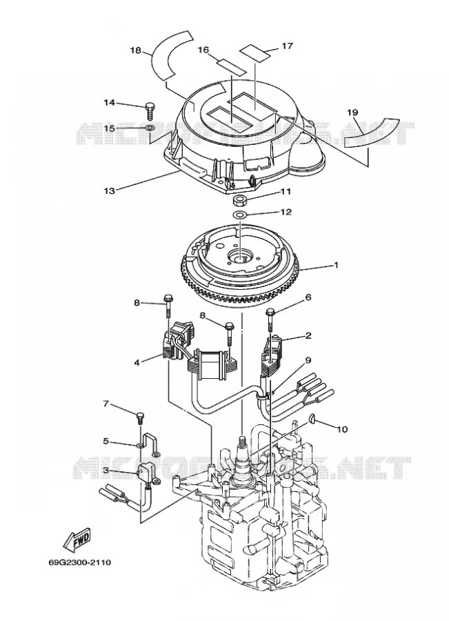 GENERATEUR Yamaha OUTBOARD ENGINES 8hp (5.9kW) 2003 FT8  FT8DEHPX