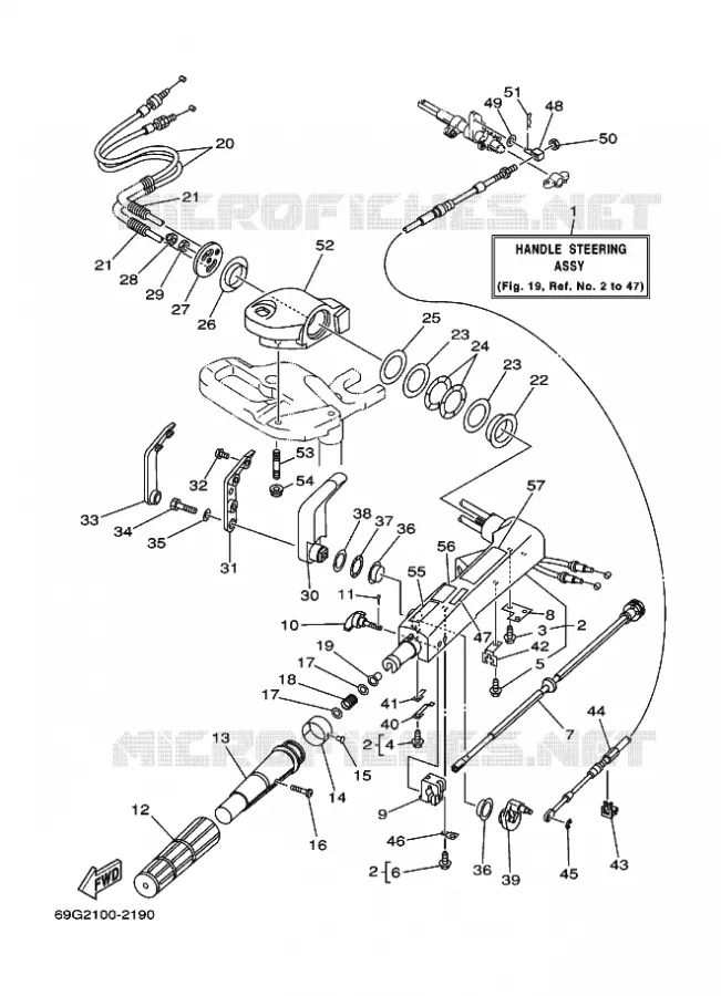 DIRECTION Yamaha OUTBOARD ENGINES 8hp (5.9kW) 2003 FT8  FT8DMHL