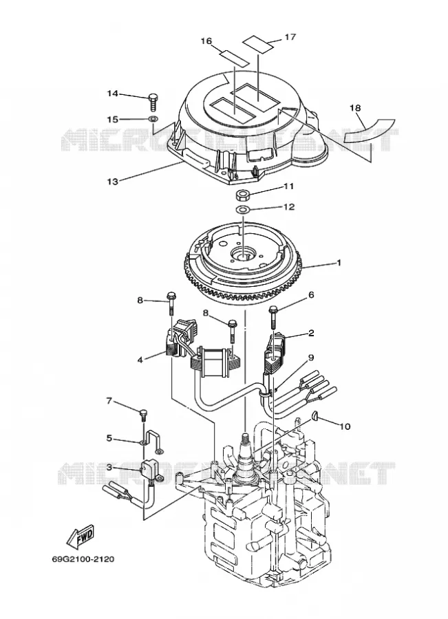 GENERATEUR Yamaha OUTBOARD ENGINES 8hp (5.9kW) 2003 FT8  FT8DMHL