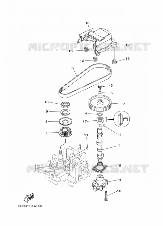 POMPE A HUILE Yamaha OUTBOARD ENGINES 8hp (5.9kW) 2019 FT8  FT8GMHX
