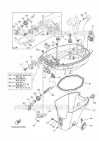 CARENAGE INFERIEUR pour Yamaha FT8G High Thrust, Electric Starter, Remote Control, Power Tilt, Shaft 20