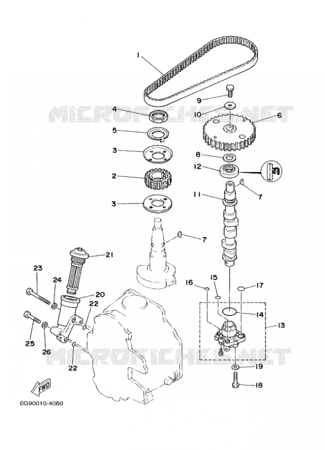 POMPE A HUILE Yamaha OUTBOARD ENGINES 9.9hp (7.3kW) 1999 FT9.9  FT9.9A