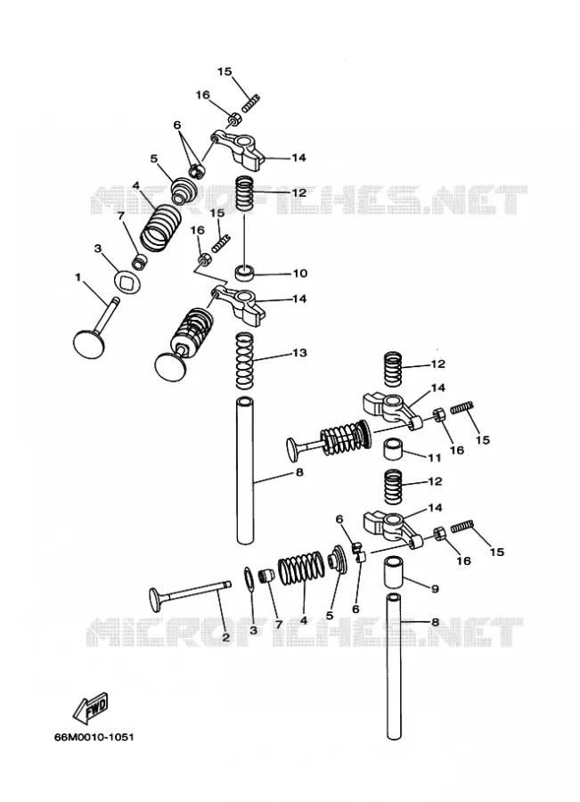 SOUPAPE Yamaha OUTBOARD ENGINES 9.9hp (7.3kW) 2003 FT9.9  FT9.9DEX